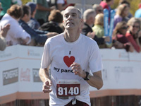 Lane Desborough nears the finish line of the Medtronic Twin Cities Marathon